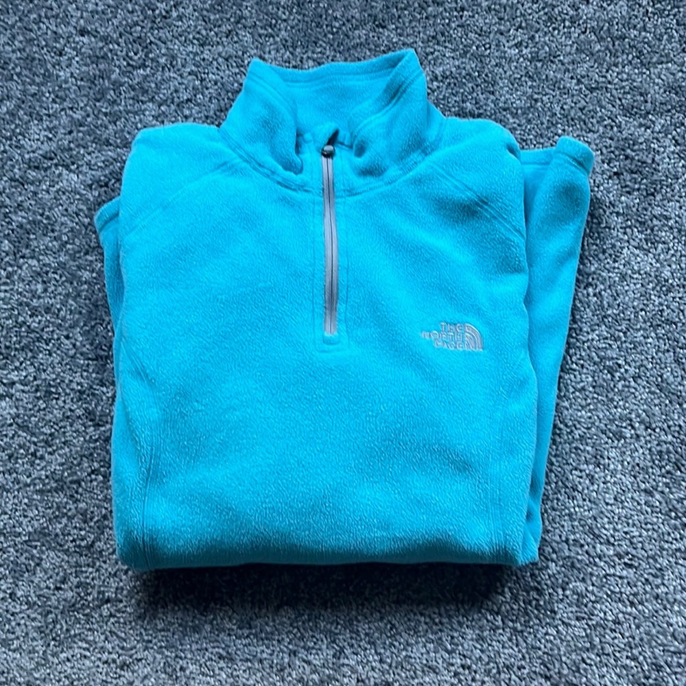 Aqua North Face 3/4 Zip Sweatshirt